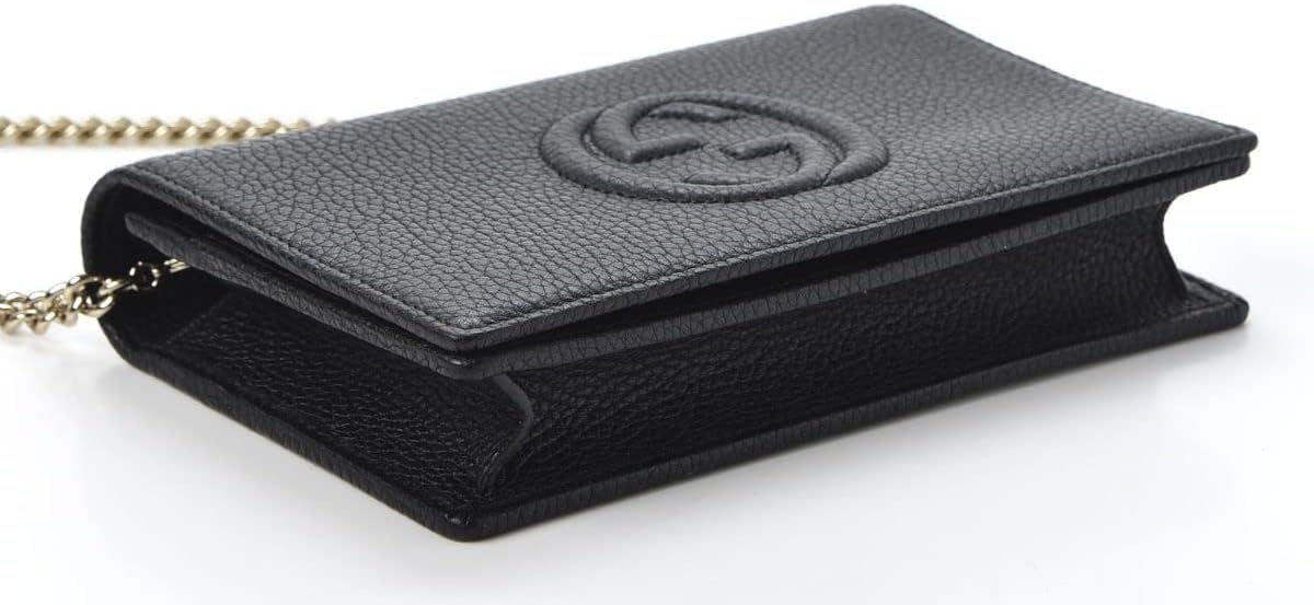 Gucci Soho Mini Black Round Light Gold Disco Zip Italy Leather Handbag Bag New - Image 6