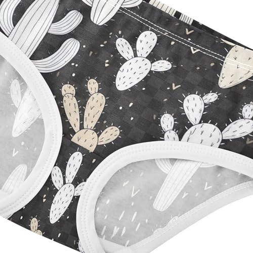 Cacti White Beige Plaid Black Little Girl Panties Toddlers Underwear Floral Cotton Aesthetic Undies Kids Briefs 2t4