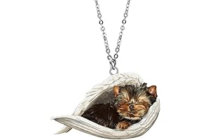 DTREEL Acrylic Sleeping Angel Dog Keychain
