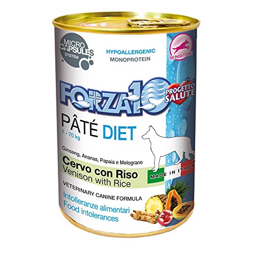 FORZA 10 Paté ciervo y perro dieta del arroz húmedo 400 gr Comida mojado perros
