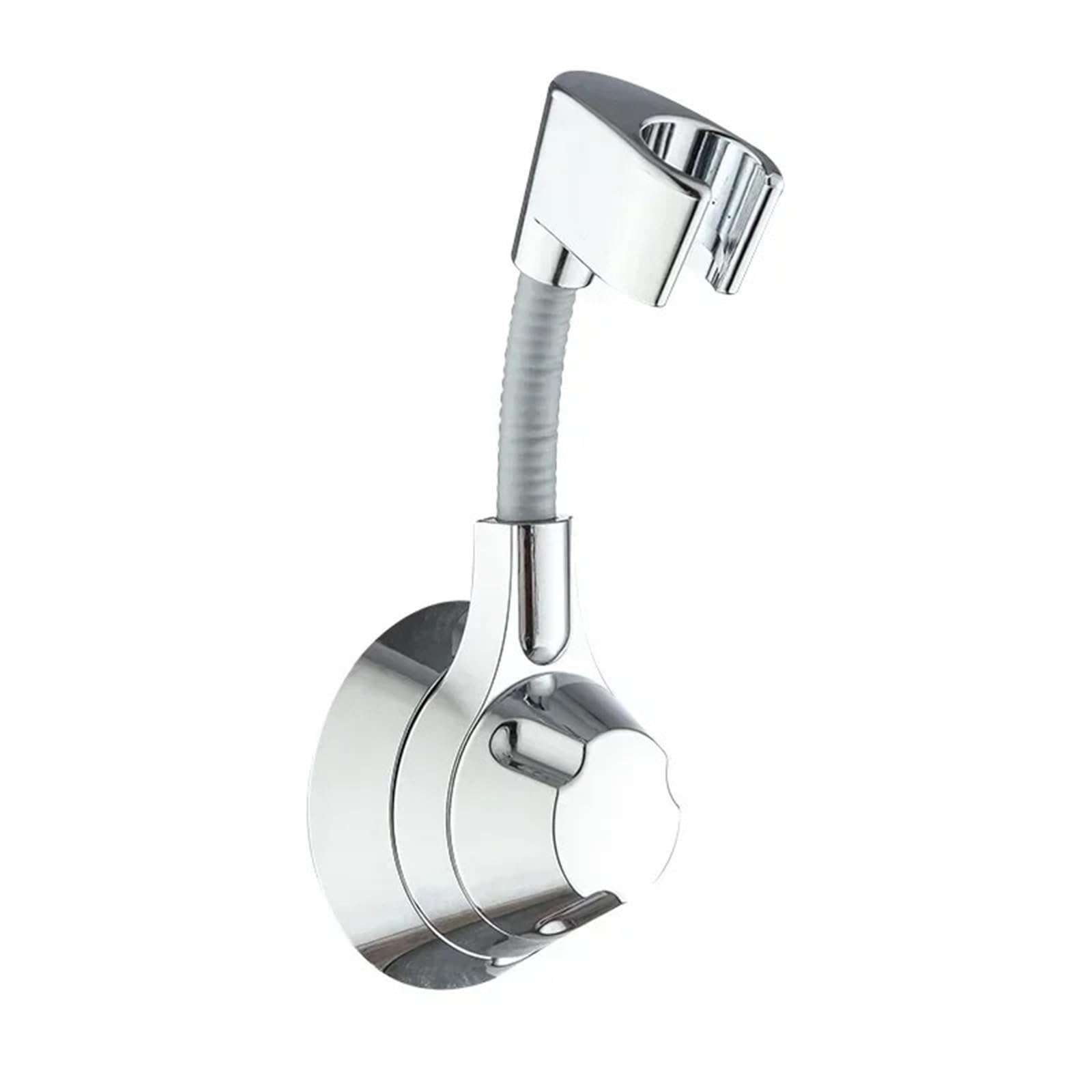Ygmnqal Silver Suction Cup Shower Holder Adjustable Head Nozzle Handheld Punch-Free Multi Angle Rotation Bracket(Silver)