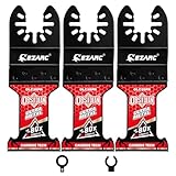 EZARC TiAlN Obsidian Carbide Oscillating Saw Blades (Pro), Oscillating Tool Blades for Hard Metal, Nails, Bolts & Screws, Universal Fit Multi Tool Blades, 3-Pack