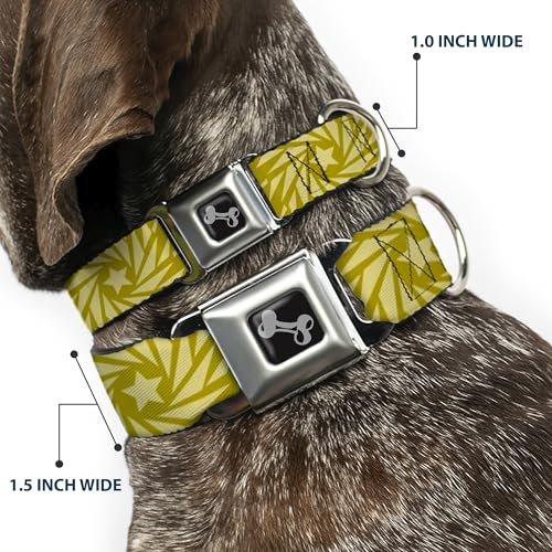 Collier de chien durable étoile vert olive et beige de qualité - 3