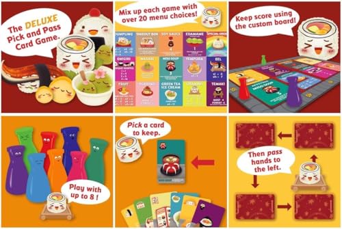 Image of Sushi Go Party! - The Deluxe Pick & Pass Card Game by Gamewright, Multicolored