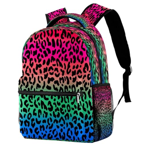 Sac à dos léopard coloré multicolore pour un style unique au collège