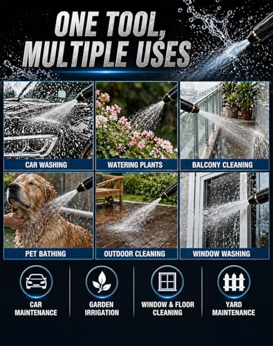 image for soglude Heavy Duty Adjustable Twist Hose Nozzle Jet Sweeper Nozzle - 2