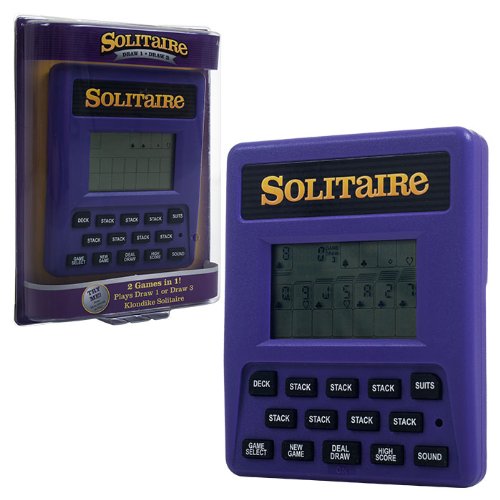 TMG Deluxe Handheld Electronic Solitaire Game - Includes Bonus Deck of Cards! - Thumbnail 2