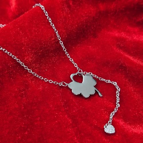 Image of Cloud & Heart Drop style Chain Pendant Necklace
