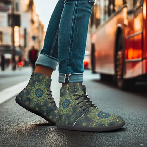 Image of Binienty Zero Drop Sole Barefoot Men's Women's PU Leather Flat Minimalist Barefoot Sneakers Athletic Shoes Waterproof