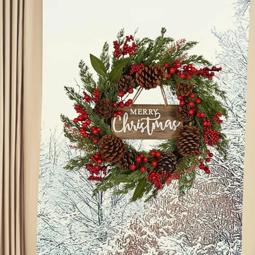 Corona de Navidad de 50 cm para Puerta Principal con Piñas Artificiales 4