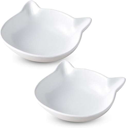 Miniatura 7 de Cuenco elevado de cerámica para gatos, cuenco elevado de agua para gatos de interior con soporte, plato antivómitos para gatos, apto para bigotes,