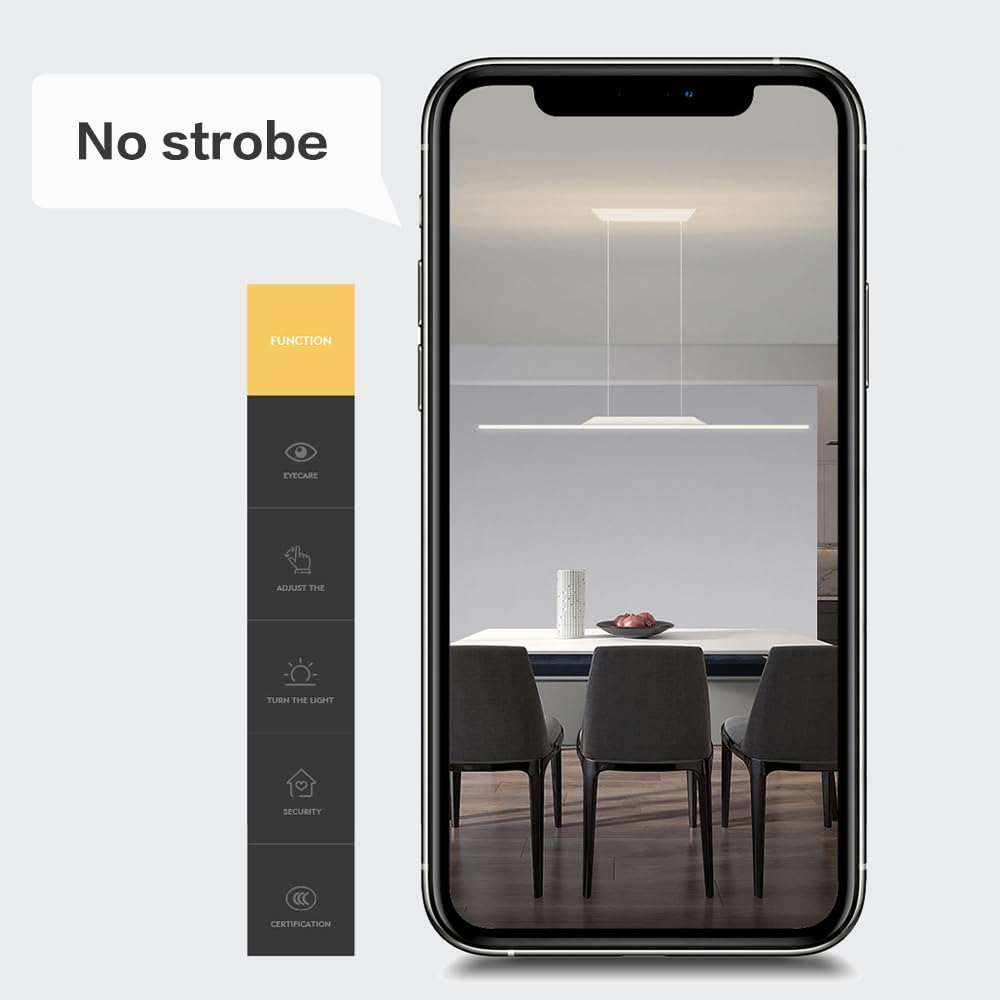 Ściemnialne liniowe światło wiszące Nowoczesne wiszące lampy sufitowe Kitchen Island Oprawa oświetleniowa o długich żyrandolach ze striptizem do stołu do jadalni Oświetlenie biurowe z pilotem