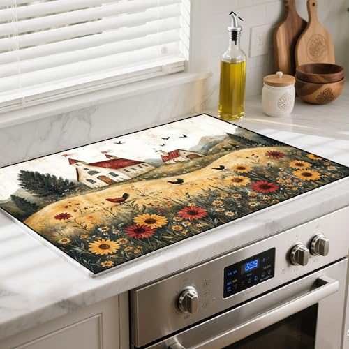 Heat-resistant Stove Top Cover - 28.5" X 20.5" Cooktop Protector Covers, Scratch-resistant Washable Pad Kitchen Countertop Mat