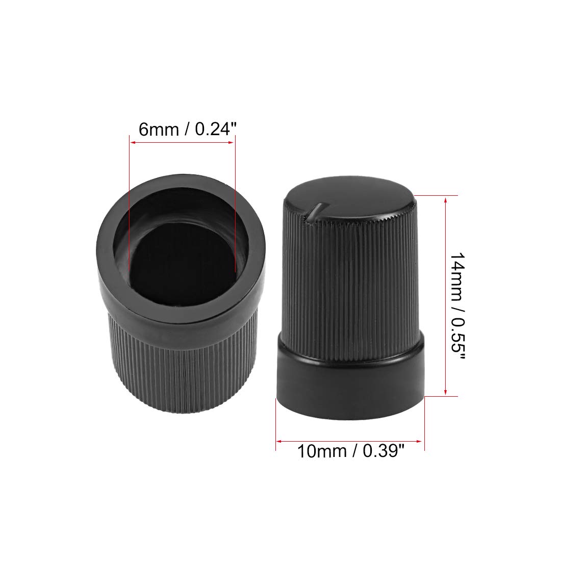 Perillas Para Potenciómetro Tipo D - Pack De 20 Piezas De Plástico, 15x13.5 Mm, Para Guitarras Y Equipos De Audio