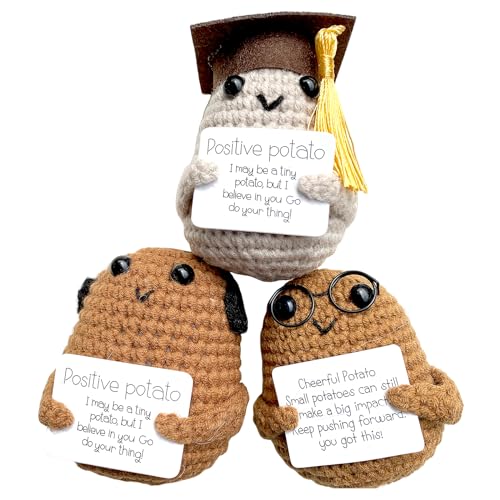 BLECRIS Emotional Support Mini Funny Active Life Positive Potato Birthday Gifts or Room Decor (3 Potato Combination)