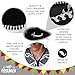 FESTMEX Mexican Sombrero Hats Charro – Sombrero Mexicano & Mariachi Hat, Traditional Mexican Hats Funny Costumes for Adults, Mariachi Costume (Black Plain and Silver Embroider)