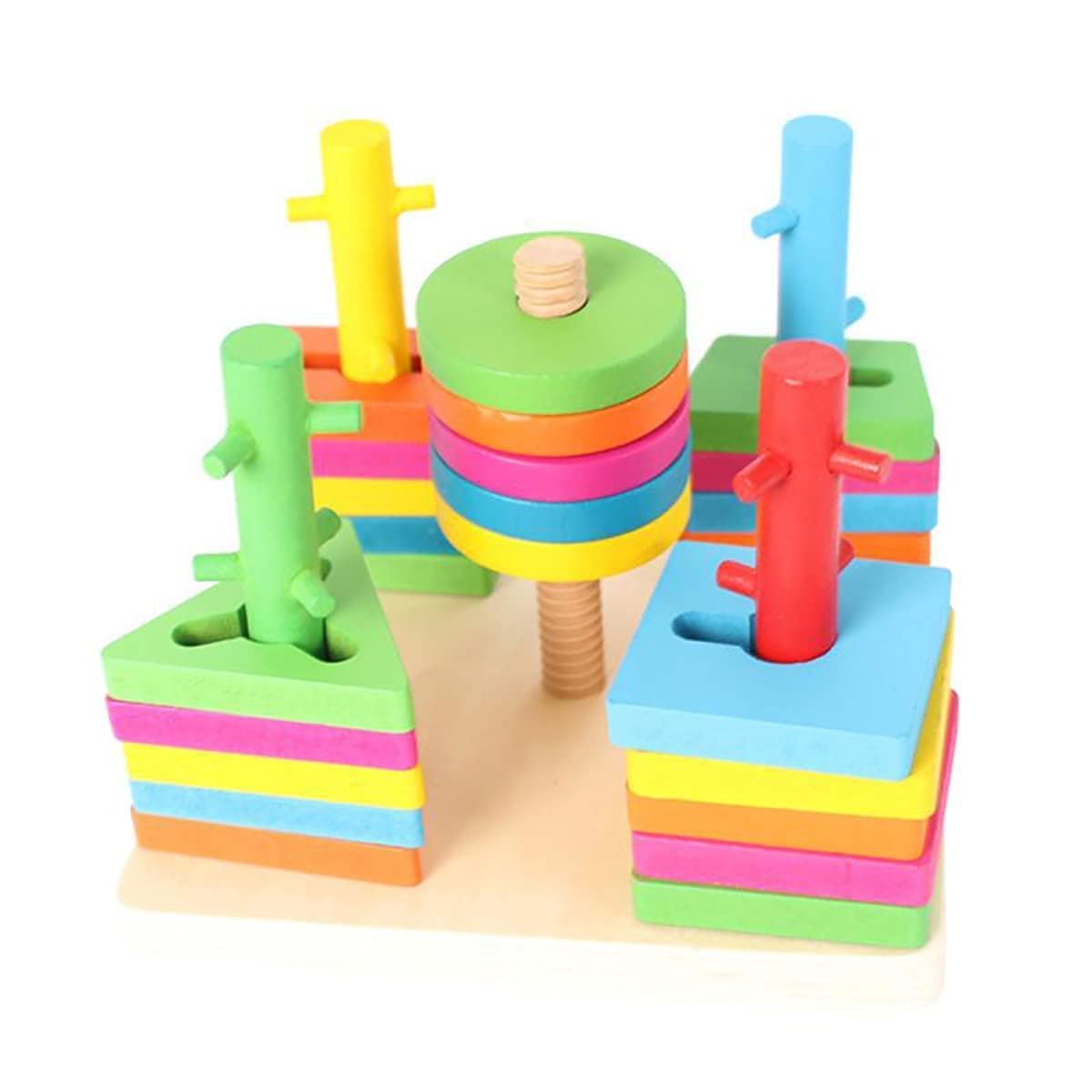 KEYKIDS Wooden Shape Sorting & Stacking Toys for Toddlers, Montessori Color Recognition Stacker, Early Educational Blocks Puzzles 1-3 Years Old Age Boys and Girls (Square 5 Shapes) (1 pieces) (B0B1PV7T8W) Amazon Price History, Amazon Price Tracker