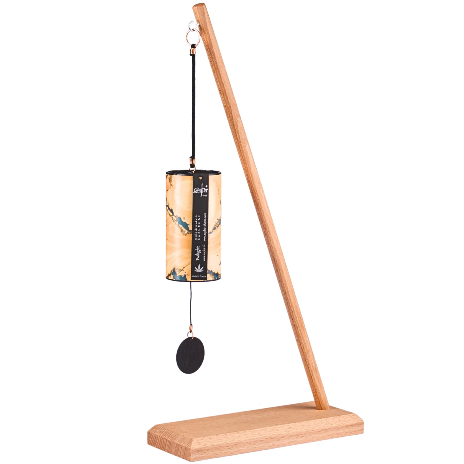 Zaphir Klangspiel Twilight Herbst mit Ständer - Klangspielständer Pisa aus Buchenholz - 55 cm Höhe für Yoga, Kinder zur Entspannung und Meditieren