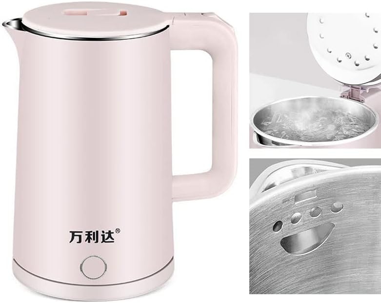 Miniatura 5 de Hervidor eléctrico, caldera de agua eléctrica 4 protección de seguridad 2.3L para dormitorio (rosa)