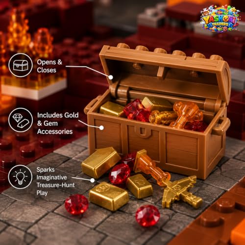 Image of Yashoni Building Blocks Toy Set for Kids | DIY STEM Construction Bricks with Mini Figures, Creative Models & Educational Play Set| Blocks Game (476, CubeCraft Ember Realm)