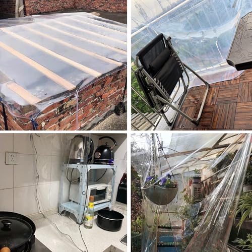 Bâche transparente pour balcon et protection barbecue imperméable avec œillets 2x3.5M