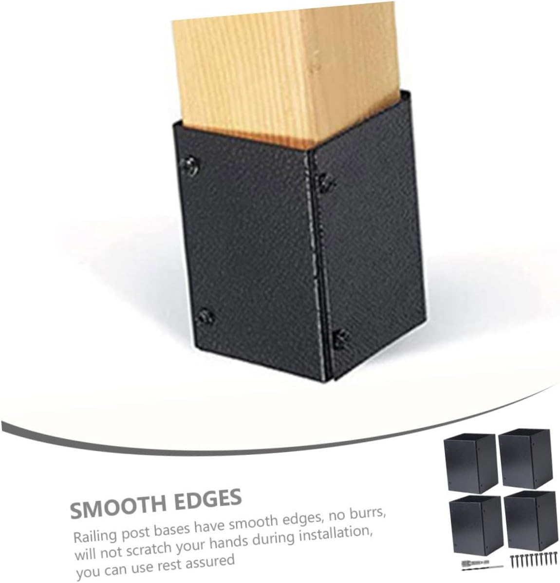 1Set Heavy Duty Metal Post Base for Decks Mailboxes Durable Fence Bracket Support Easy to Install Fit Various Post Reliable