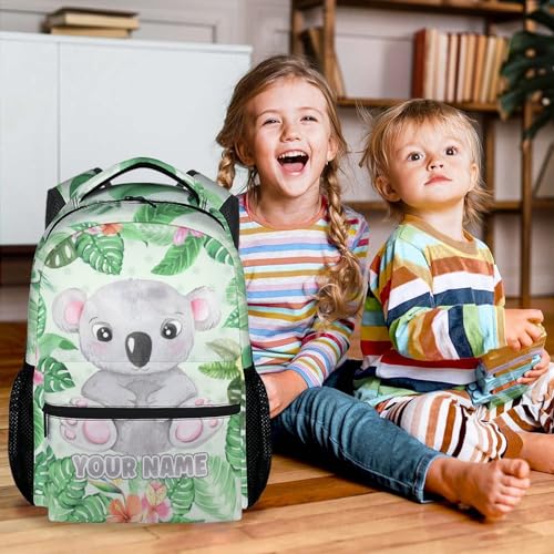 Personalized Koala School Backpack for Boys - 17 Inch Green Backpacks for Kids - Lightweight Cartoon Bookbag for Elementary3