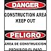 Zing Green Products 20032A, Safety Sign "Danger Construction Area" (Pack of 9 pcs)