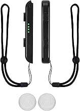 TOYMIS 2 Packs Wrist Strap for Nintendo Switch, Replacement Accessories with Joystick Cap Wrist Controller Adjustable Elastic Controller Wristband for Switch Joycon Joy Con Controller (White)