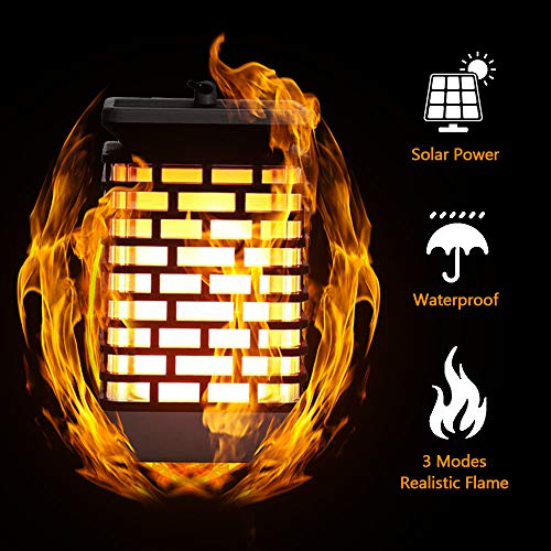 Huttar Solar Lantern Lights Dancing Flames Lights Waterproof Outdoor Hanging Lanterns Decoration Lighting Dust to Dawn Auto On/Off Night Light for Patio Yard Garden Pathway Table