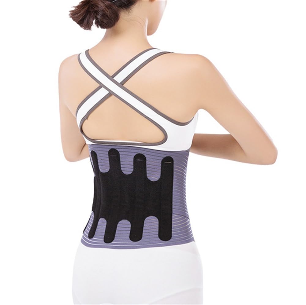 Back Brace For Lower Back Pain, Light Weight Back Support Belt Men Women Lumbar Support Under Clothes For Daily Work Ideal For Lifting Working Sports (Color : Gray, Size : X-Large)