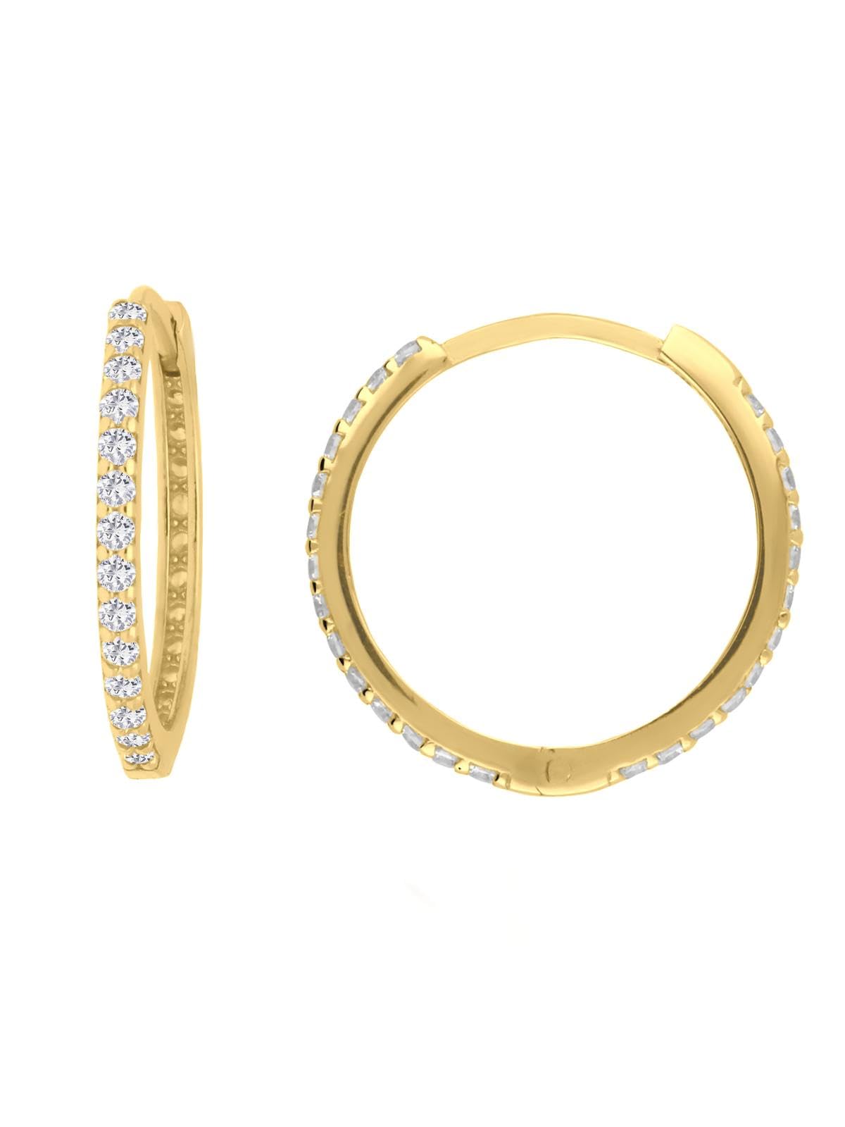 My Gold Damen Ohrringe Gold Mit Zirkonia Creolen Echtes Gelbgold Ø 18mm Damenohrringe Cordula MOD-05049
