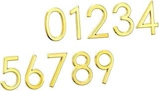 Happyyami 10 Pcs Digital Number Outdoors Stickers Metal Stickers Letters Stickers House Numbers Stickers Metal Numbers Metal Number Plaque Modern Plaque Number Hotel Door Address Door Number