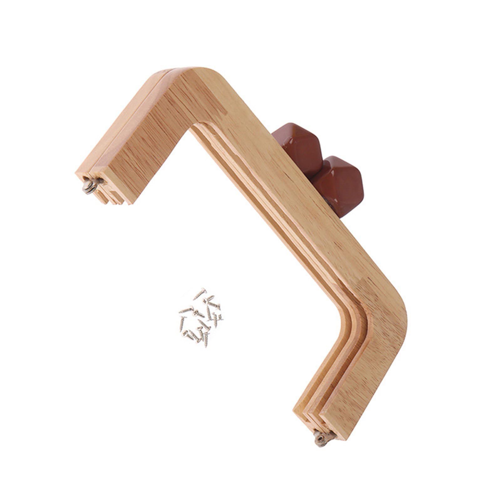 Telaio per borsa in legno da 19,6 cm di lunghezza, per borse fai da te, con chiusura quadrata per la realizzazione di borse fai da te