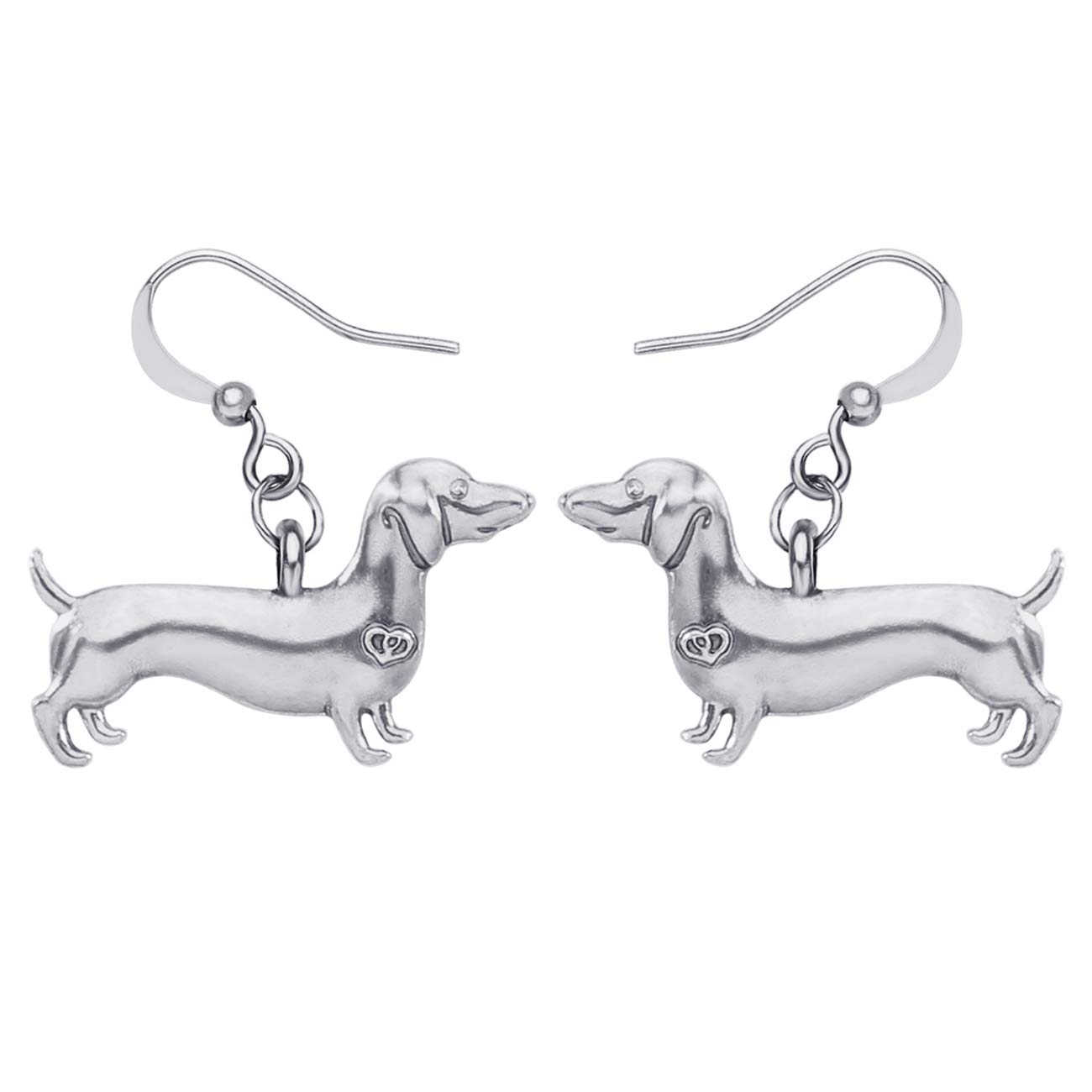 WEVENI Cute Gold Silber Plattiert Dackel Hund Ohrringe Gesch
