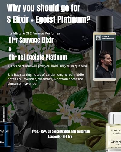 Image of TOXICMALE S Elixir + Egoist Platinum | Perfect Long lasting Men's perfume for Office | perfumes for men | Gift for him | TMA21 | 50 ml perfume | TM Perfume House