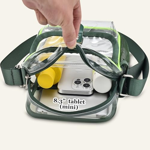 Image of SPODEARS Clear Crossbody Bag for Stadium, Concert, Festival & More - Adjustable Shoulder Strap & Bottle Holder