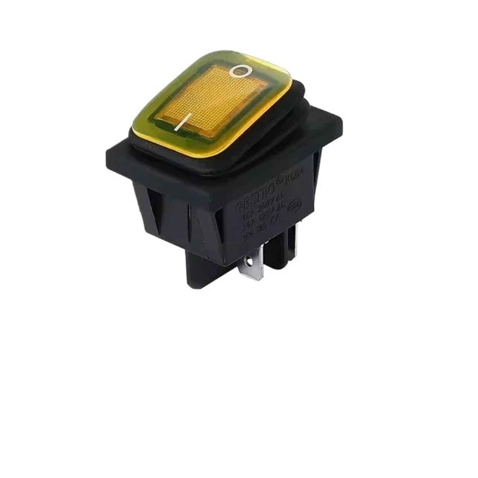 Łódź w kształcie wahadła, Zestaw 2 wodoodpornych przełączników kołyskowych KCD4 16A 4-stykowy WŁ./WYŁ. 12 V 220 V Światło LED do samochodu, łodzi, wielokolorowe(Yellow,2PCS-220V)