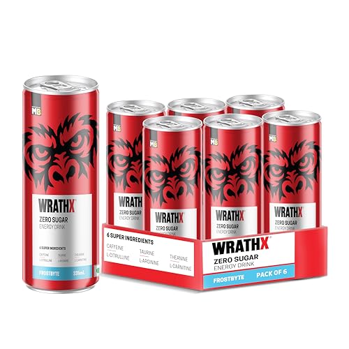 Image of MuscleBlaze WrathX Energy Drink, Frostbyte, 335ml x Pack of 6