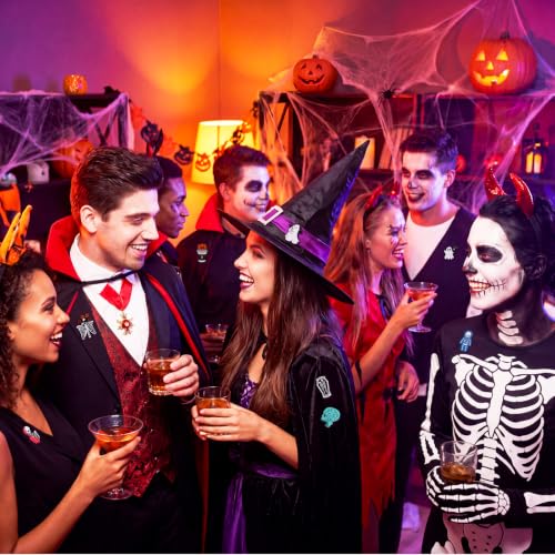 Image of 20 Pcs Halloween Pins Skull Spooky Skeleton Horror Dark Goth Ghost Brooch Pins for Women Men Bag Jacket Backpack Hat Pant Clothes Accessories
