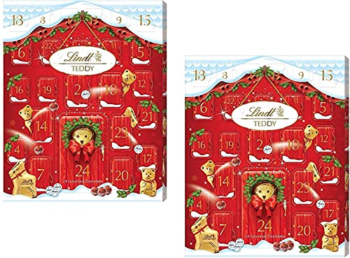 Lindt Calendario de Adviento de oso de 250 g, paquete de 2