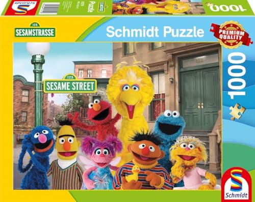 Schmidt Spiele 57574 Barrio Puzzle (1000 Piezas), diseño de la Calle Sésamo, Dibujos Animados, Multicolor, Normal