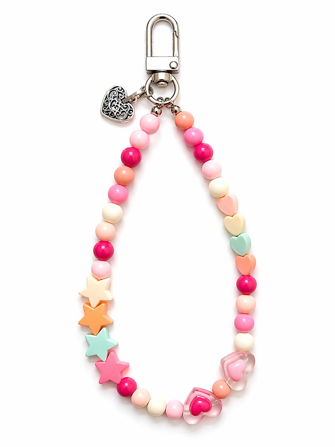 Beaded Phone Charm with Plastic Lanyard Patch | Cute Pearl Mobile Charm Bracelet | Anti-Drop Wrist Phone Charm | Aesthetic Charm for Phone, Keys & Bags-image-12