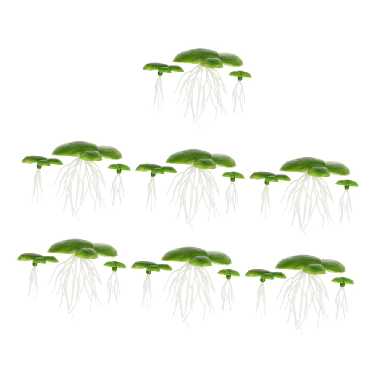 Luxshiny 7pcs Artificial Floating Duckweed Plants Realistic Mini Plastic Aquarium Water Grass for Fish Tank Decoration Simulation Fake