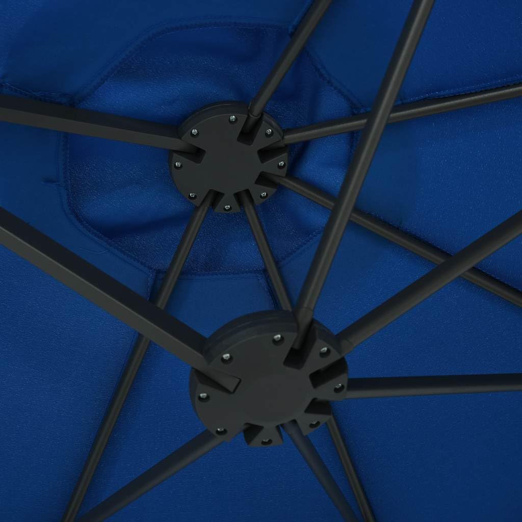 Generisch Podwójny parasol przeciwsłoneczny, 460 x 270 cm, aluminiowy maszt, odporny na działanie promieni UV poliester, mechanizm korbowy, podstawa krzyżowa, 12 żeber, łatwa w pielęgnacji, czarny