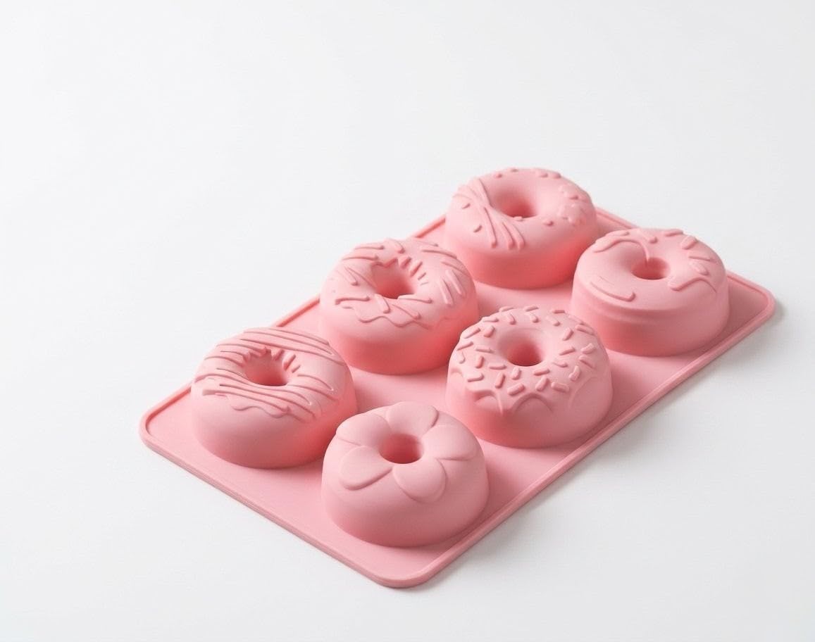 Silicone Donut Mould, 6-Cavity Non-Stick Baking Pan | Food-Grade Flexible Hollow Ring Mold for Baking, Making Chocolate, Jelly, Muffin, Mousse Cake, Pastry & Homemade Desserts, Pack of 1-image-39