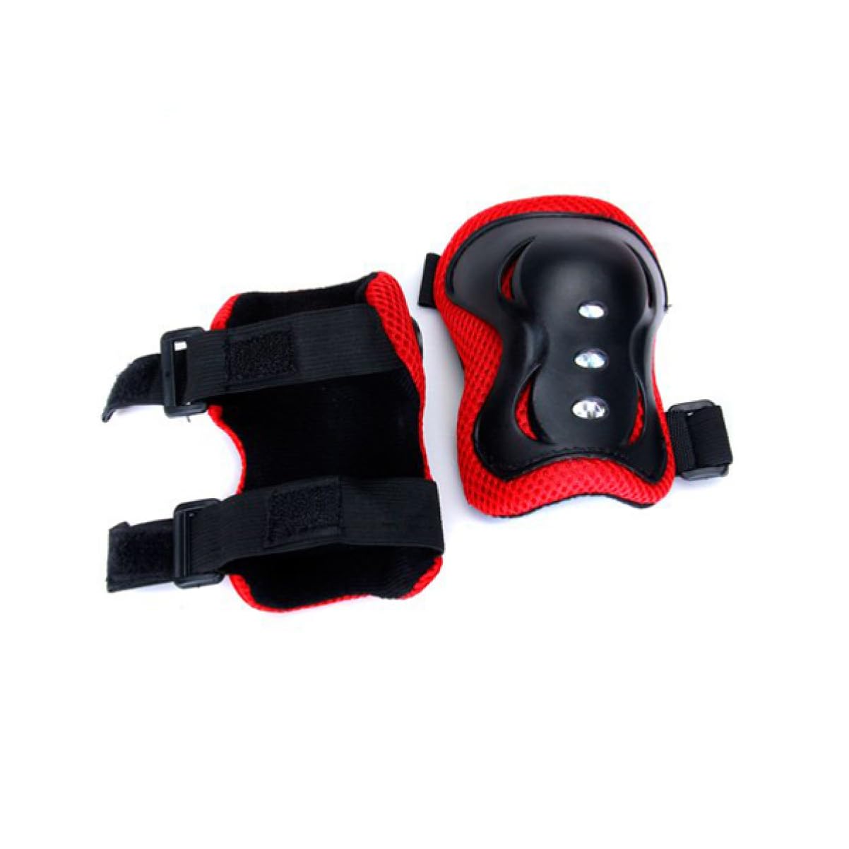 SUPVOX Durable Cycling and Roller Skating Protective Gear Set Knee Pads Elbow Pads Wrist Guards Black Red for Boys