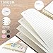 ALKALO Spiral Notebook Journal, 328 Pages Linen Hardcover College Ruled Notebook, Lined Thick Journals for Women Men, A5 Thick Spiral Journal for Writing, 100GSM Paper, Cute Notebooks for Work School