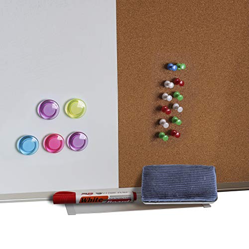 KIROYAL Cork Board 36 x 24 Combo White Board Magnetic Combination Whiteboard Bulletin Dry Erase Board & Corkboard for Homeschooling, Office, Classroom Hanging Message Board Wall Mounted - Thumbnail 5