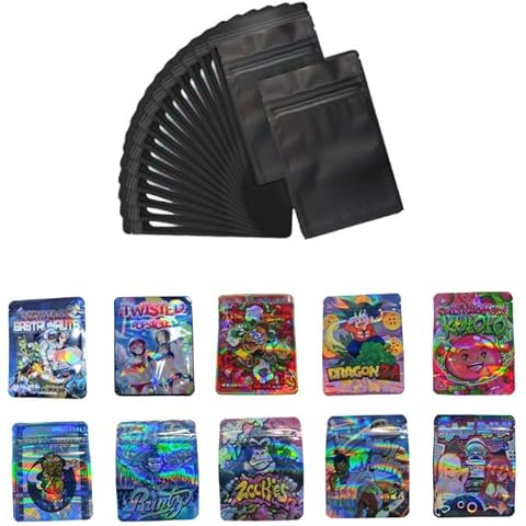 100 Bags, 1 Special Cartoon Pattern, Resealable Candy Bags, Gummies Bags, 5 x 4 Inch Storage Baggies, Treat Bags, Cookie Bag (brown) Cover